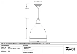 Smooth Nickel Brindley Pendant in Flock