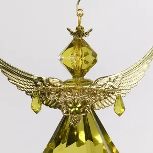 Acrylic Diamond Angel Hanging Figurine Ornament Green/Gold