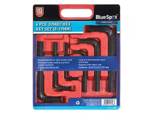 BlueSpot Tools Jumbo Hex Key Set, 6 Piece