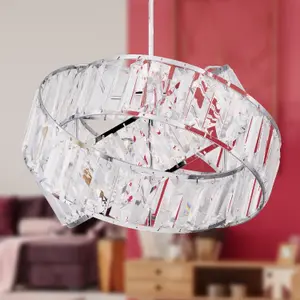 First Choice Lighting Clear Jewelled Layered Twist Ceiling Light Shade