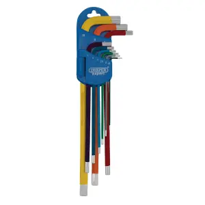 Draper Expert Metric Extra-Long Arm Hex Key Set, Colour Coded (9 Piece) 04911