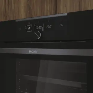 Haier Series 4 HWO60SM5F8BH Built-in Pyrolytic Single Pyrolytic Oven - Gloss black