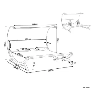 Sun Lounger with Cushion Wood Off-White TERAMO