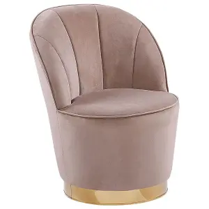 Beliani Glam Armchair ALBY Velvet Beige