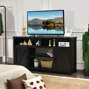 Costway TV Stand for TVs Up to 65" Modern TV Cabinet Media Console Table w/ Barn Doors