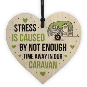 Funny Caravan Sign Wood Heart Hanging Door Wall Sign Campervan Sign Home Gift Keepsake