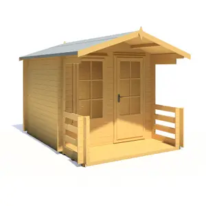 Shire Maulden 8x8 Log Cabin with Veranda 19mm Logs