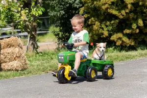 Rolly Trio Tractor Ride On w/ Electronic Steering Wheel & Trailer