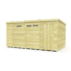 DIY Sheds 13x8 Pent Security Shed - Single Door