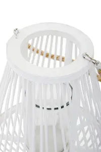 Interiors by Premier Lentigo Small White Bamboo Lantern