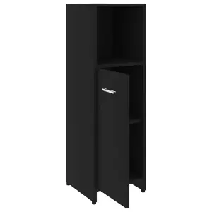 Berkfield 3 Piece Bathroom Furniture Set Black Engineered Wood