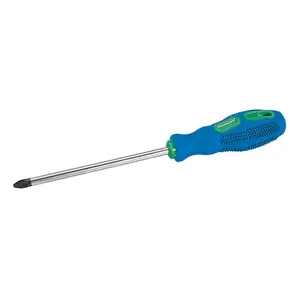 PZ2 x 100mm Pozidriv Screwdriver Soft Grip Handle & Hard Pozi Pozzi Head Driver