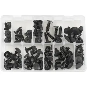 100 PACK Fir Tree Clip Assortment - Various Sizes - Partitioned Storage Box