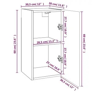 Berkfield TV Cabinets 7 pcs Grey Sonoma 30.5x30x60 cm Engineered Wood