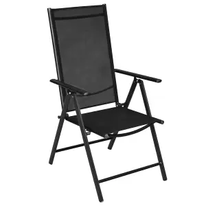 Berkfield Folding Garden Chairs 4 pcs Aluminium and Textilene Black