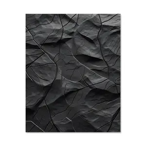 Toughened 6mm Glass Kitchen Splashback 60 x 75cm Abstract Black - Polished Edge Heat Resistant Back Splash for Cookers Hob