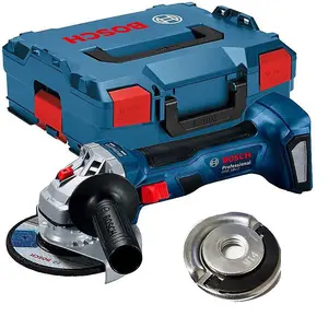 Bosch GWS 18V-7 125 18v 125mm Brushless Angle Grinder Bare L-BOXX + Flange Nut