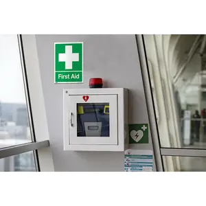 Self Adhesive First Aid Health and Safety Sign - 250 x 300mm Warning Sticker for Workplace