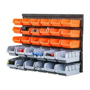 30pc Wall Mounted Backboards Which The Storage Bins - Diy Shed Storage Box Rack Plastic Drawers - Garage Shelving Units