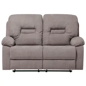 2 Seater Fabric Manual Recliner Sofa Taupe Beige BERGEN