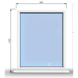 945mm (W) x 1195mm (H) PVCu StormProof Window - 1 Non Opening Window - Toughened Safety Glass - White