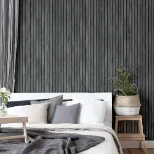 Arthouse Wood Slats Grey Wallpaper