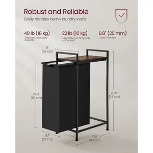 Laundry Hamper Ink Black/Rustic Brown