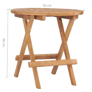 Berkfield Folding Garden Table 50x50x50 cm Solid Teak Wood