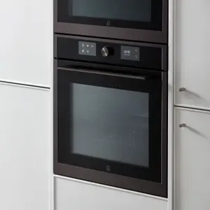 GoodHome GHMF71 Built-in Single Multifunction Oven - Brushed black stainless steel effect