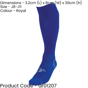 JUNIOR SIZE 8-11 Pro Football Socks - ROYAL BLUE - Ventilated Toe Protection