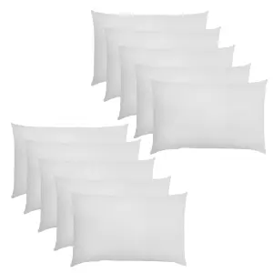 Highams 10 x Soft Polycotton Housewife Pillowcase Set, White - 50 x 75cm