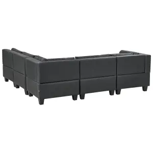 Corner Sofa with Ottoman UNSTAD Black Left Hand