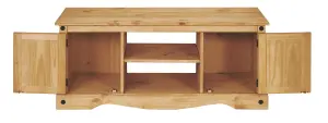 Corona TV Stand 2 Door Flat Screen Television Unit Mexican Solid Pine