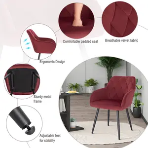 Alvion Upholstered Dining Chair (Set of 2) Burgundy