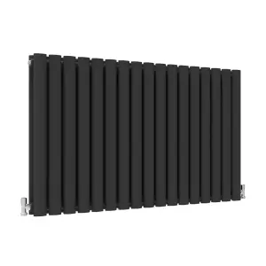 Nes Home 1020 X 600 mm Double Oval Tube Matte Black Radiator