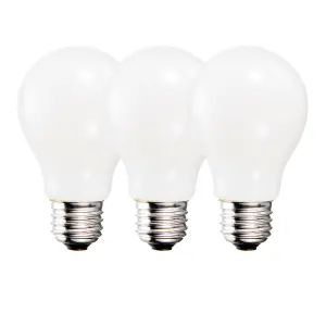 Harper Living 8.5 Watts A60 E27 LED Bulb Opal Cool White Dimmable, Pack of 3