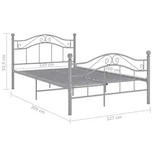 Berkfield Bed Frame Grey Metal 120x200 cm