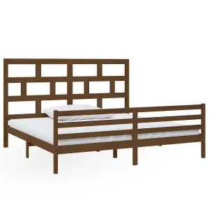 Berkfield Bed Frame Honey Brown Solid Wood Pine 200x200 cm