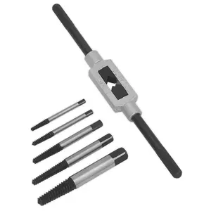 Sealey Screw Extractor Set with Wrench 6pc Helix Type AK721