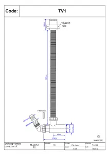 McAlpine TV1 TeeVent domestic appliance connector with Non-Return Valve for use with WM4 trap