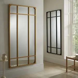 Wall Mirror Jersey Industrial Rectangular Shape with Full Length Black Frame- H 160cm x W 80cm for Hanging in Entryway