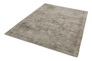 Grey Handmade , Luxurious , Modern , Plain Easy to Clean Viscose Rug for Living Room, Bedroom - 240cm X 340cm