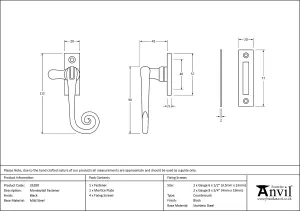 From The Anvil Black Monkeytail Fastener