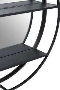 Interiors by Premier Avento Black Shelved Wall Mirror