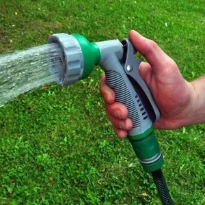 6 Dial Garden Hose Pipe Spray Gun Soft Grip Handle Multi Pattern Water Sprayer