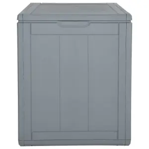 Berkfield Garden Storage Box 90L Grey PP Rattan