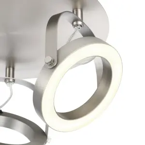 Cyber Satin nickel effect 3 Light Spotlight