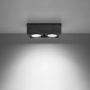 Quatro Concrete Grey 2 Light Classic Ceiling Light