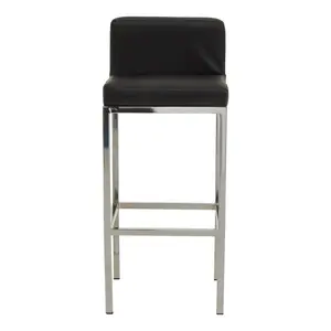 Madeline Upholstered Counter Stool with Metal Frame Silver / Black