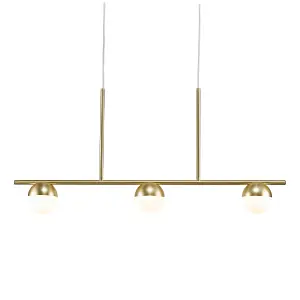 Nordlux Contina 3-Spot Indoor Dining Kitchen Pendant Ceiling Light in Brass (Diam) 10cm